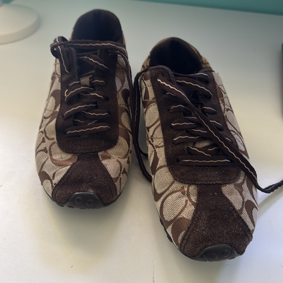 Coach logo brown shoes snickers 7 - Picture 2 of 10
